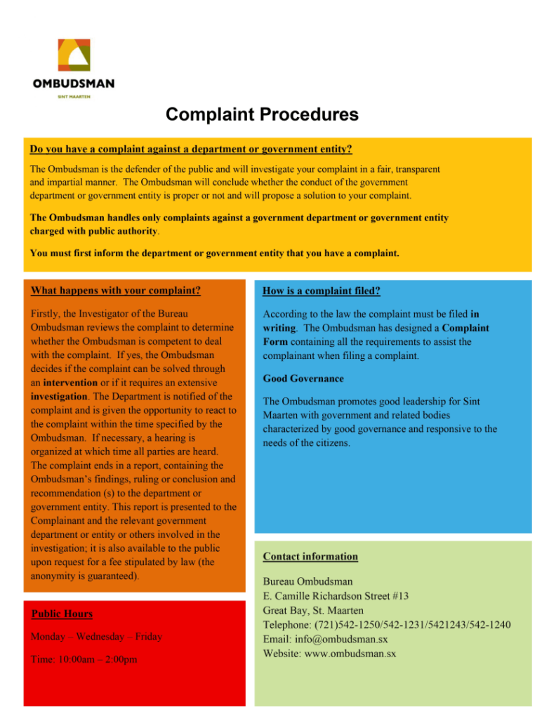 General Complaints Procedures
